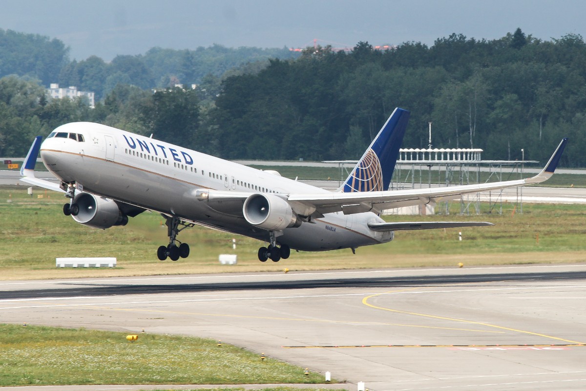 United 767 beim takeoff auf dem Weg nach New York!