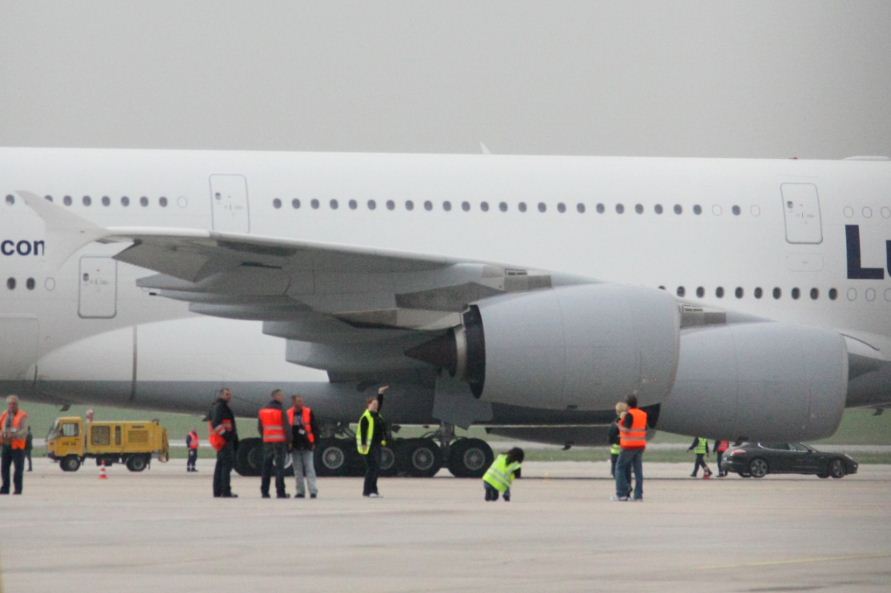 Die riesigen Trent 900-Engines