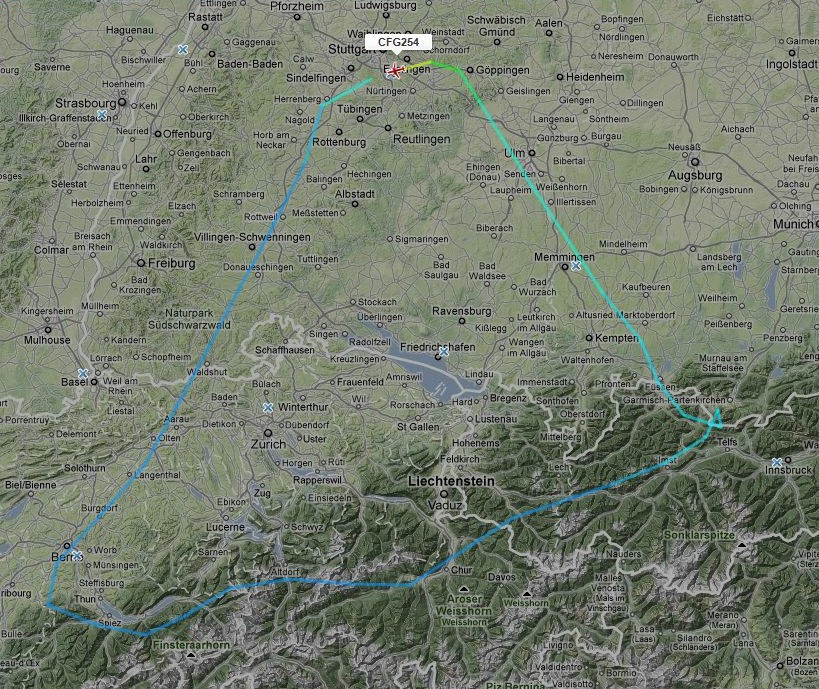 Route Alpenrundflug